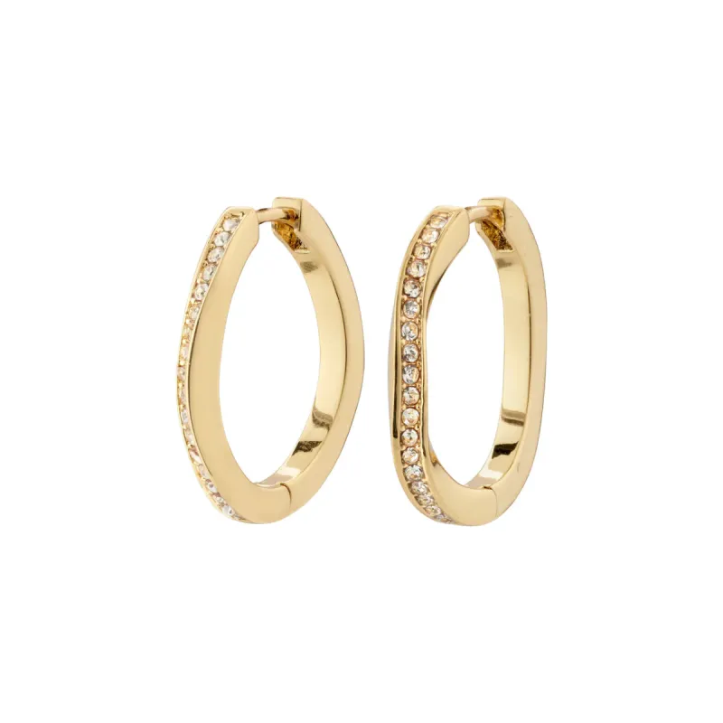 True Gold Plated Crystal Hoops sold by Silver Lotus