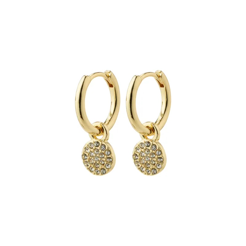 Chayenne Gold Plated Crystal Hoops sold by Silver Lotus