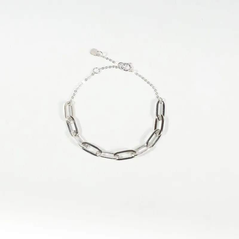 Small Paperclip & Chain Bracelet sold by Silver Lotus