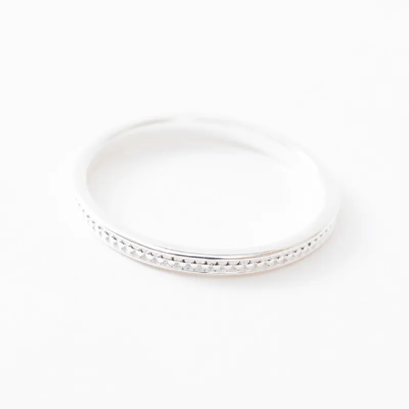 Silver Super Slim Milgrain Edge Band sold by Silver Lotus
