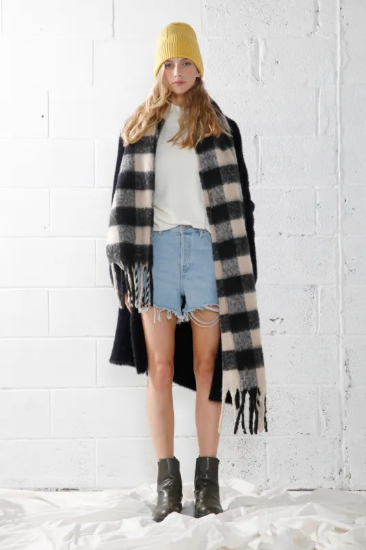 Plaid Pattern Mohair Scarf sold by Silver Lotus