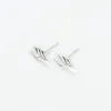 Tiny Silver Leaf Studs sold by Silver Lotus