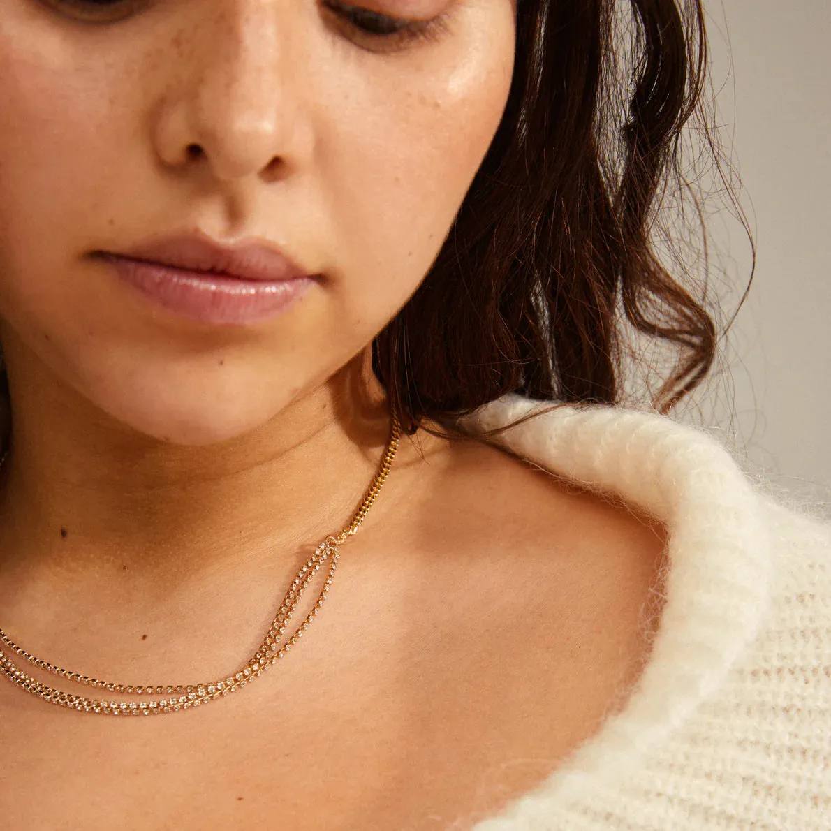 Blink Gold Plated Crystal Necklace sold by Silver Lotus product image thumbnail 2