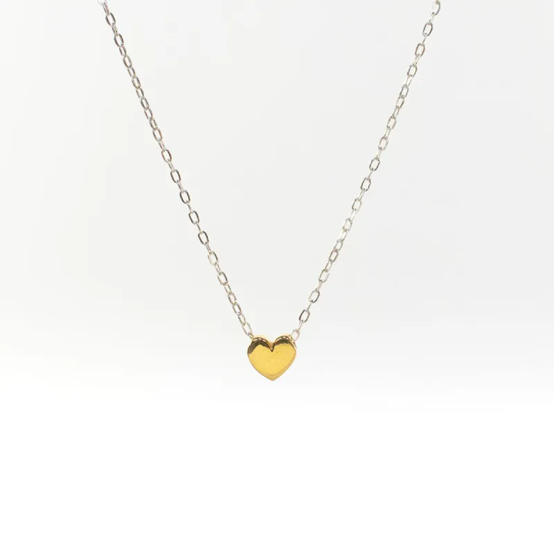 Gold Vermeil Small Heart Puff Necklace sold by Silver Lotus