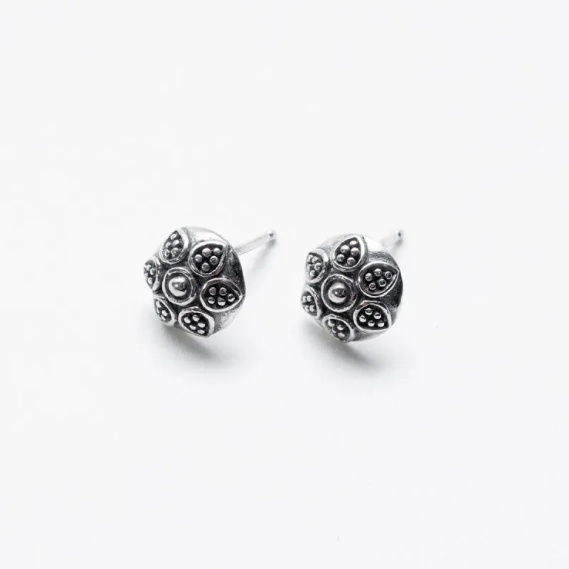 Silver Kebaikan Flower Studs sold by Silver Lotus