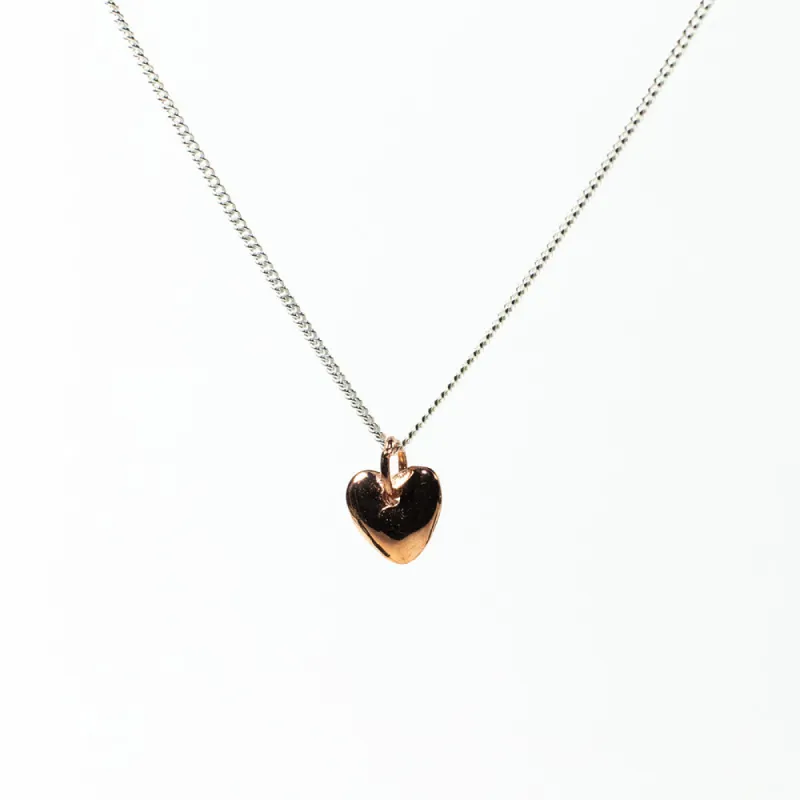 Rose Gold Vermeil Heart Puff Necklace sold by Silver Lotus