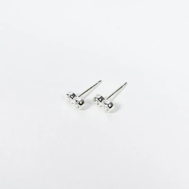 Silver Crystal Solitaire Studs sold by Silver Lotus