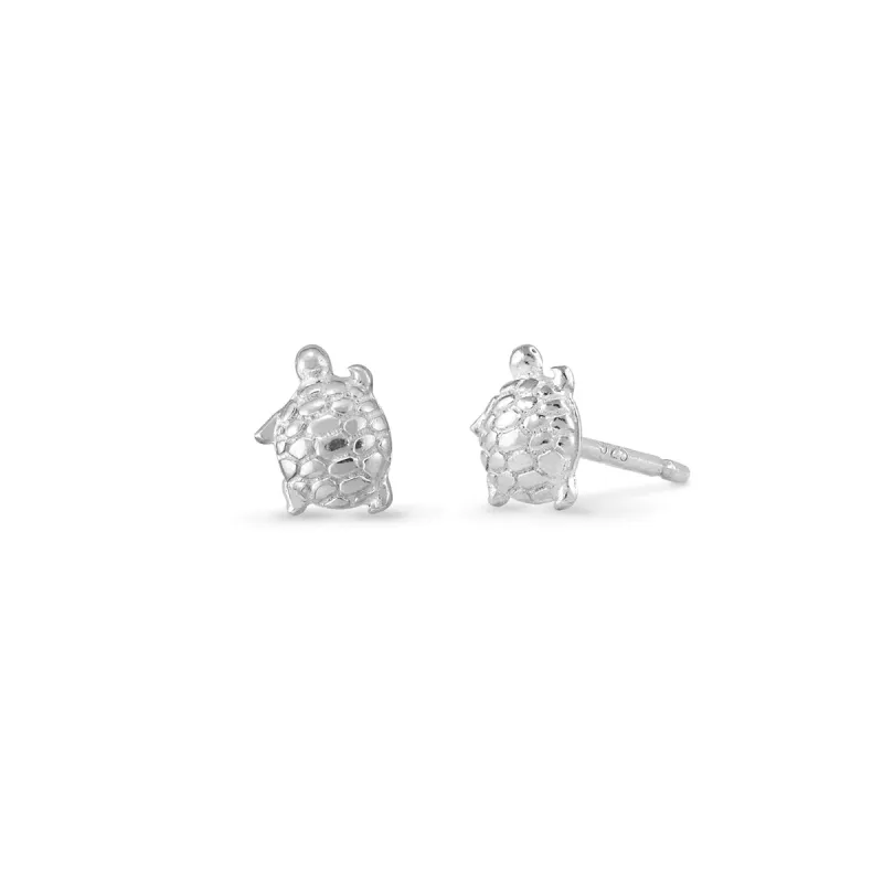 Tiny Silver Turtle Studs sold by Silver Lotus