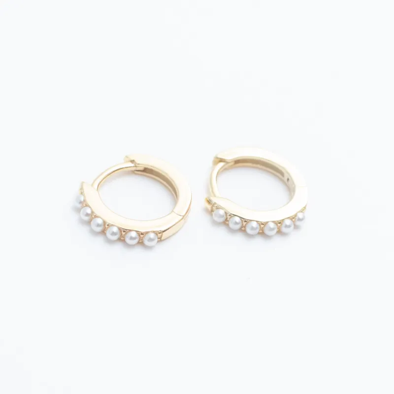 Gold Vermeil Pearl Huggies sold by Silver Lotus