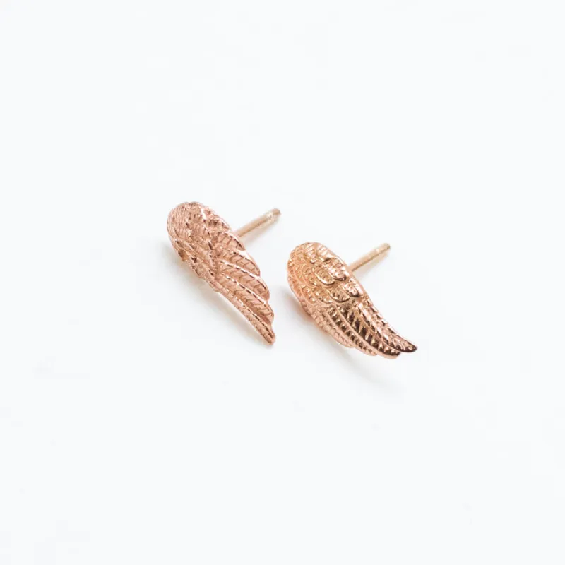 Rose Gold Vermeil Wing Studs sold by Silver Lotus