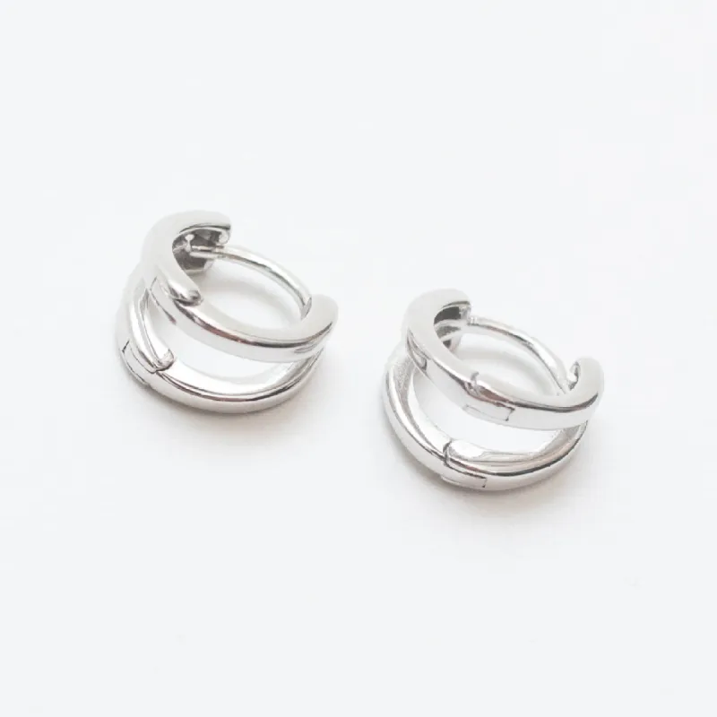 Double Micro Hoop Huggies sold by Silver Lotus