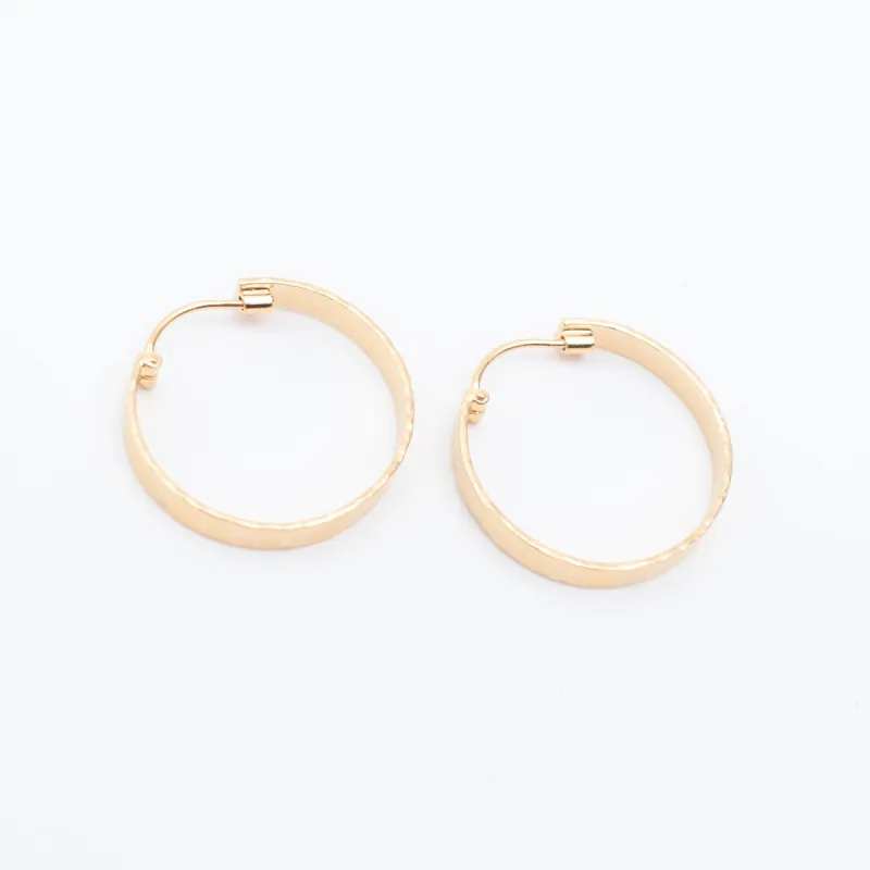 Gold Vermeil Hammered Squared Hoops sold by Silver Lotus