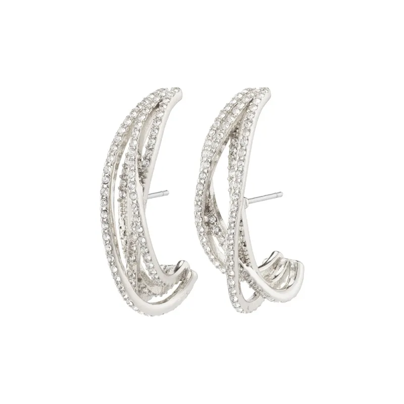 Margot Silver Plated Crystal Earrings sold by Silver Lotus