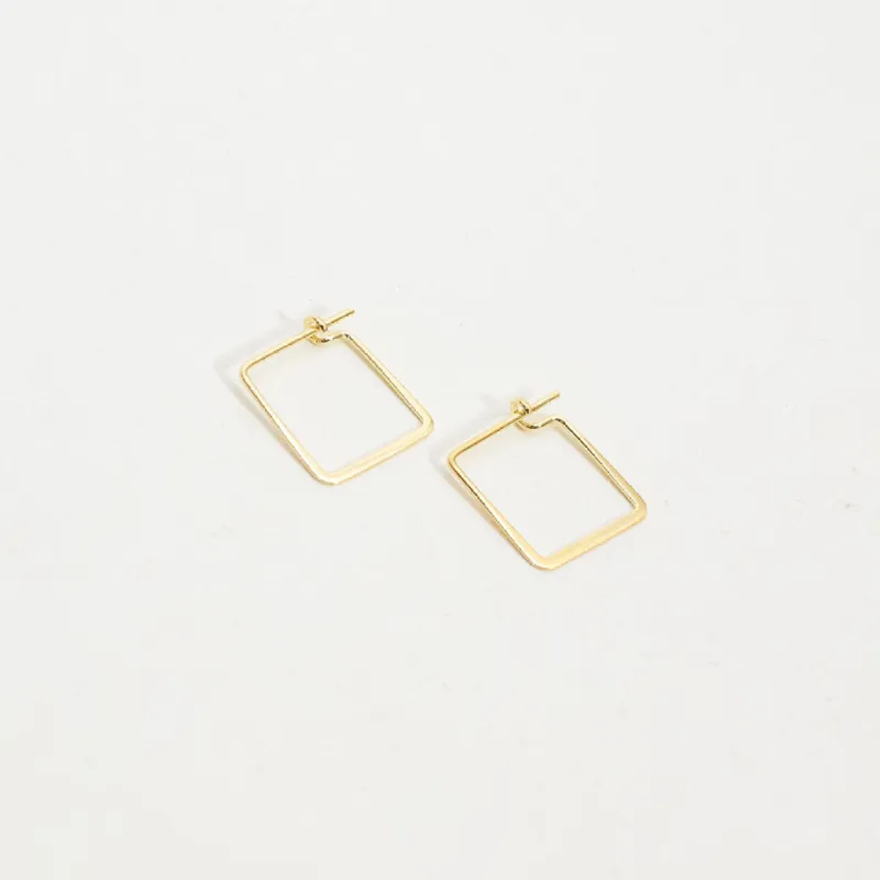 Gold Vermeil Square Hoops sold by Silver Lotus