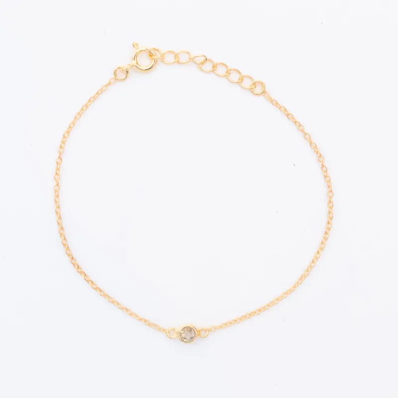 Gold Vermeil Citrine Solitaire Bracelet sold by Silver Lotus