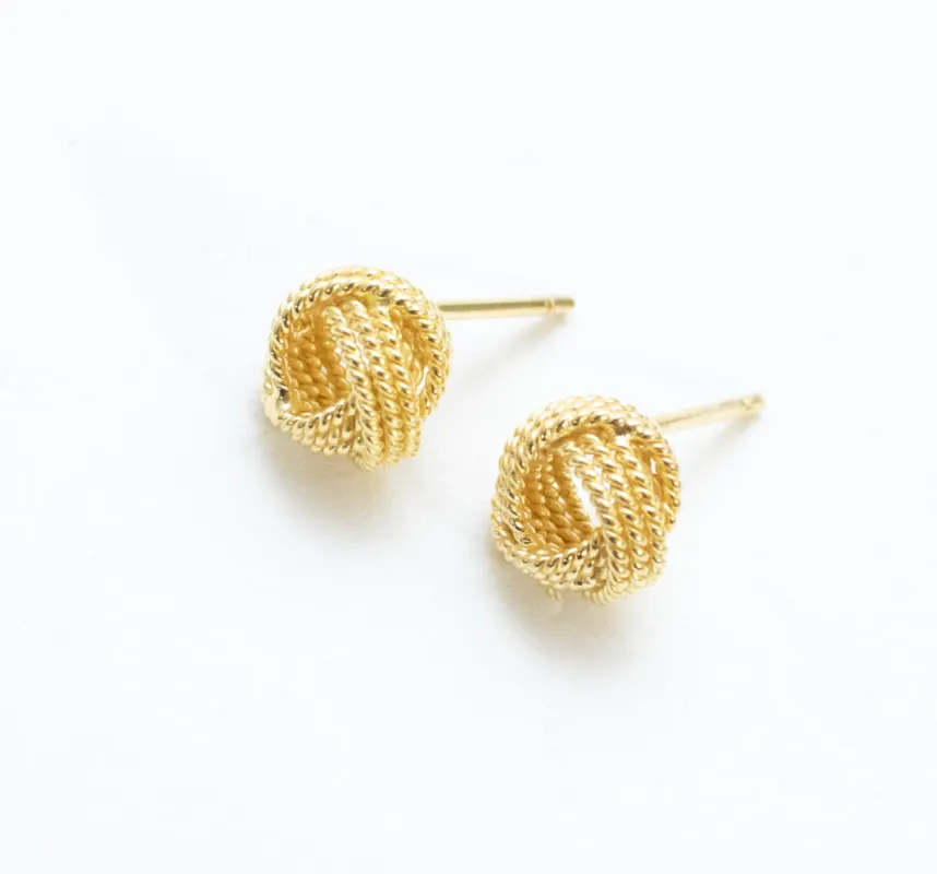 24K Gold Vermeil Knot Studs sold by Silver Lotus
