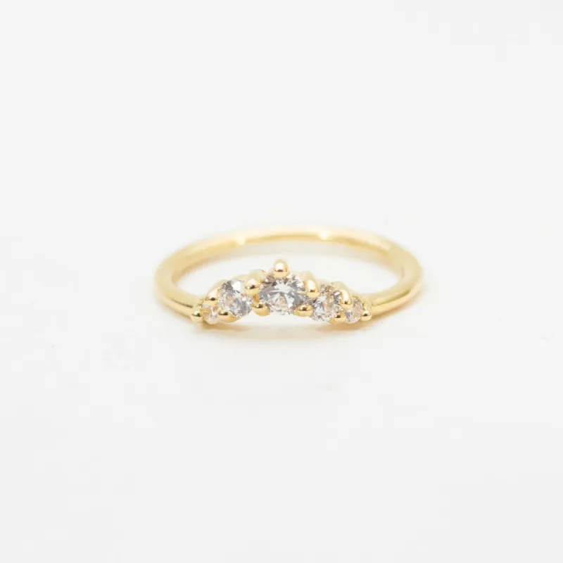 Gold Vermeil Vintage CZ Arc Ring sold by Silver Lotus