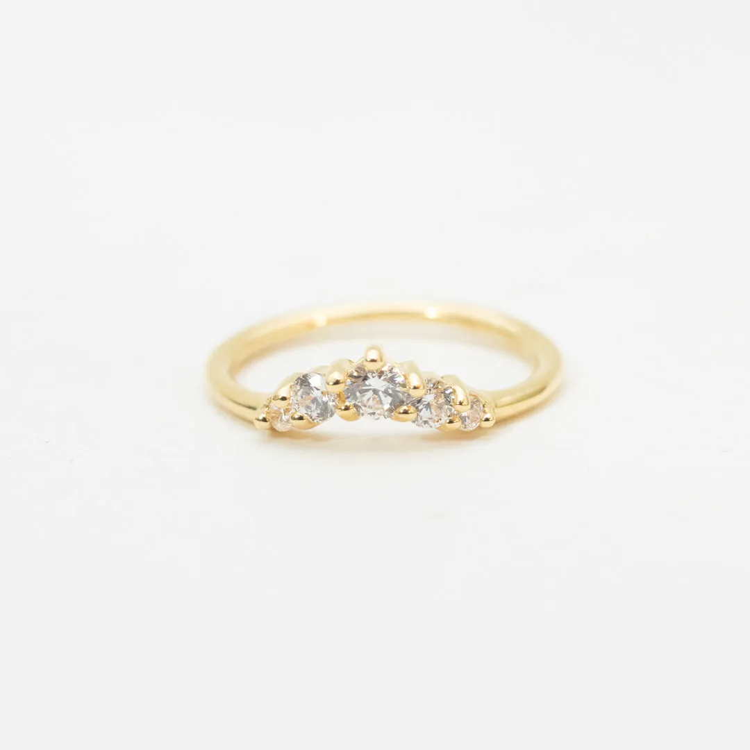 Gold Vermeil Vintage CZ Arc Ring sold by Silver Lotus