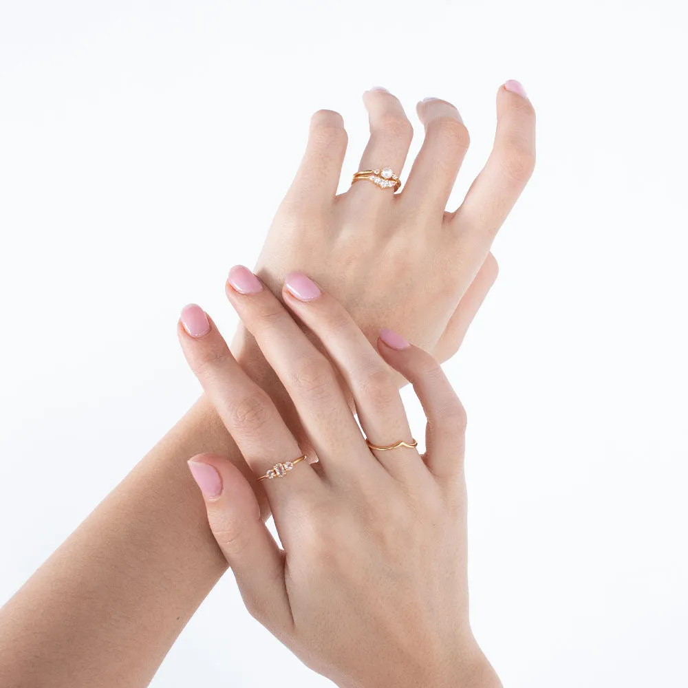 Gold Vermeil Vintage CZ Arc Ring sold by Silver Lotus product image thumbnail 2