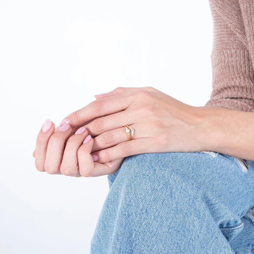 Gold Vermeil Vintage CZ Arc Ring sold by Silver Lotus product image thumbnail 5