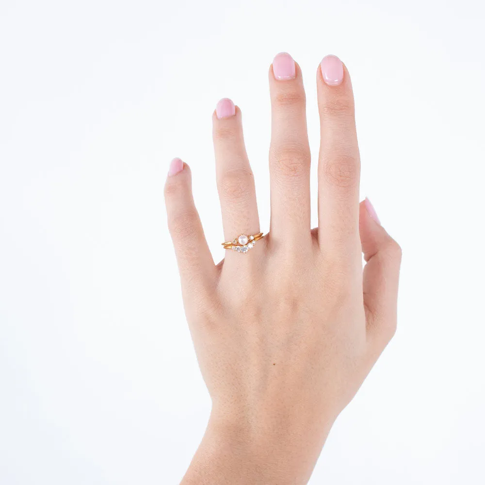 Gold Vermeil Vintage CZ Arc Ring sold by Silver Lotus product image thumbnail 3