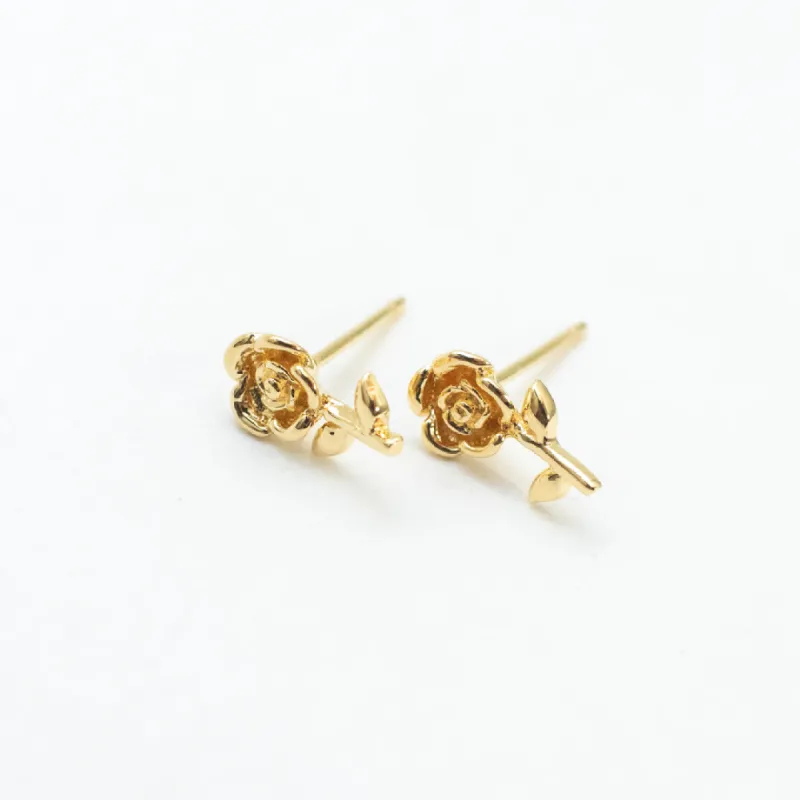 Gold Vermeil Rose Studs sold by Silver Lotus