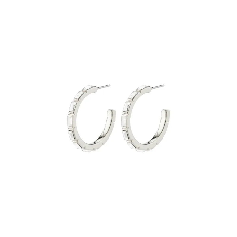 Rue Silver Plated Crystal Hoops sold by Silver Lotus