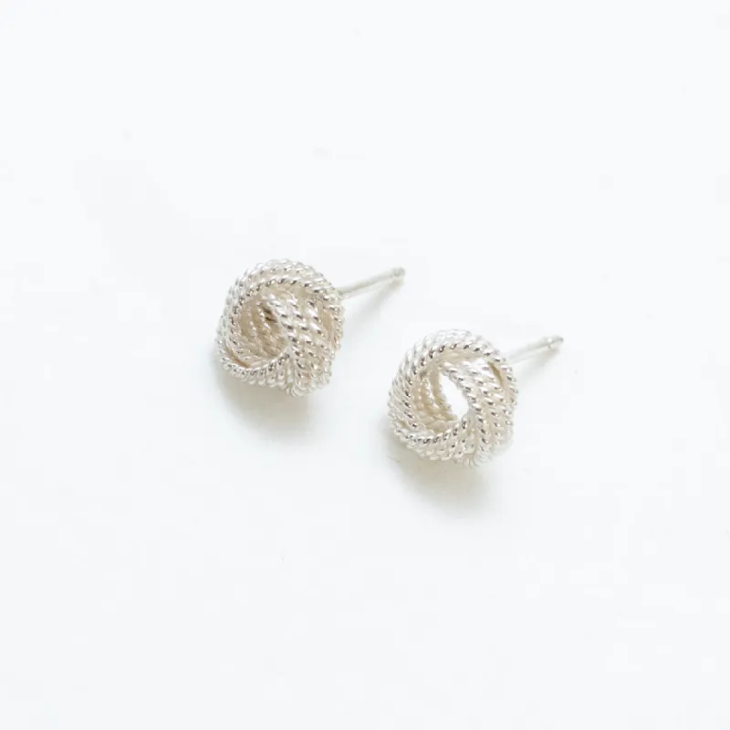 Silver Knot Studs sold by Silver Lotus