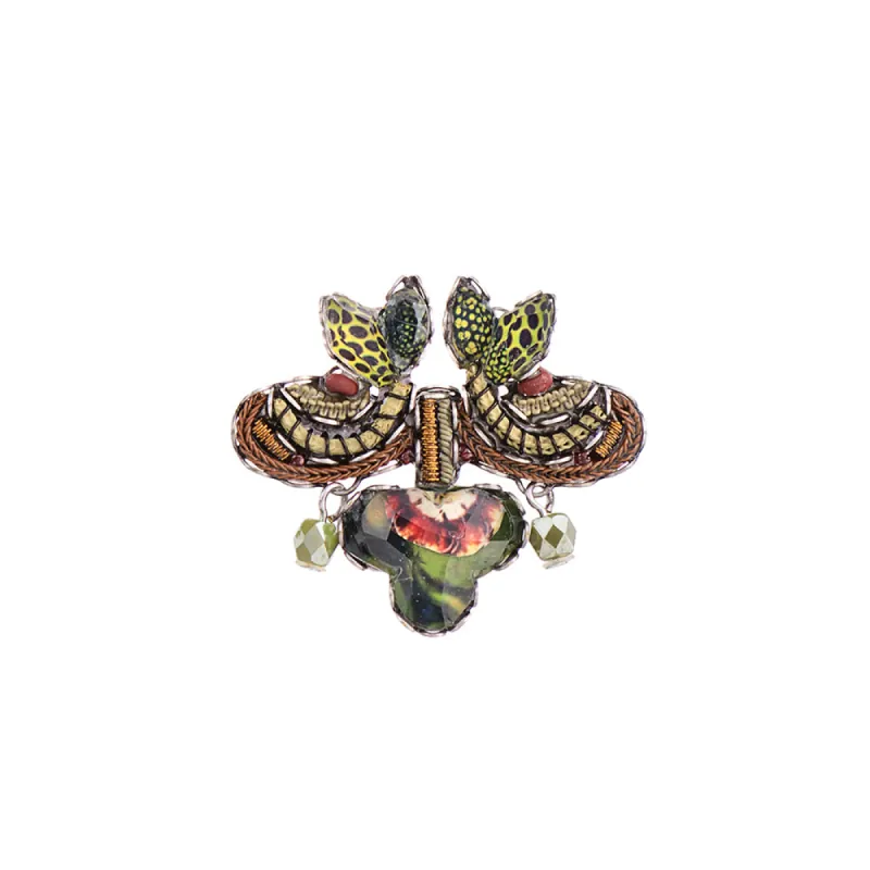 Green Meadow Olive Brooch made by Silver Lotus
