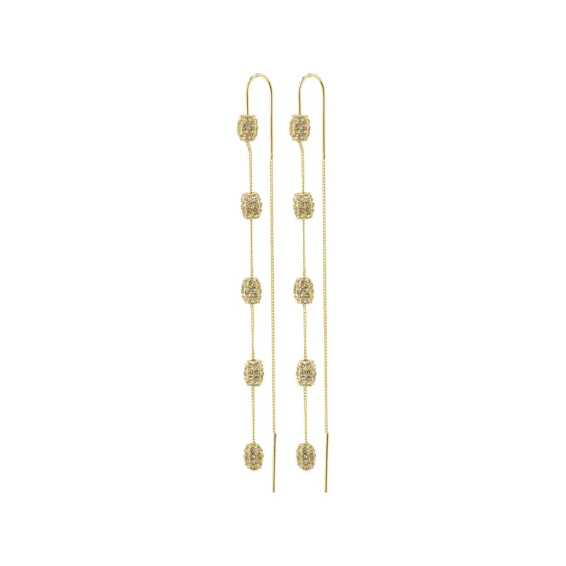 Blink Gold Plated Crystal Chain Earrings sold by Silver Lotus