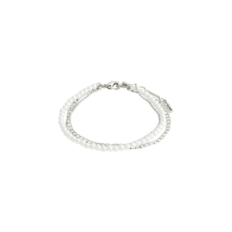 Baker Silver Plated 3-in-1 Pearl Bracelet sold by Silver Lotus