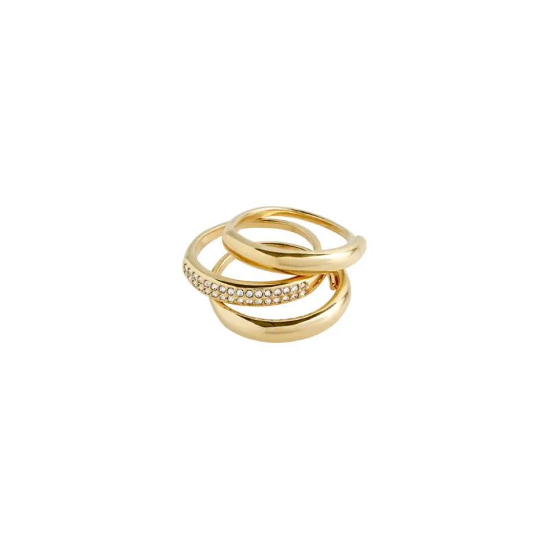 Bloom Gold Plated Crystal Ring Set sold by Silver Lotus
