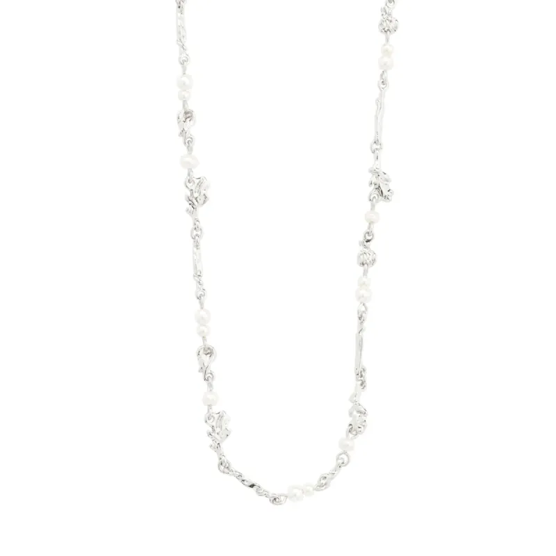 Focus Silver Plated Pearl Necklace sold by Silver Lotus