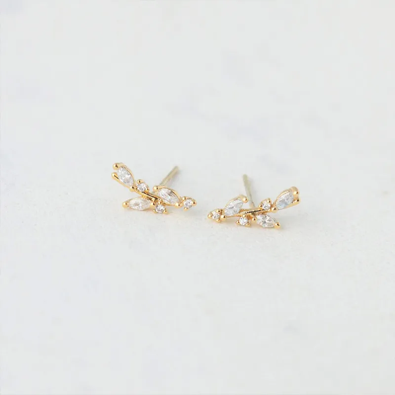 Gold Plated Olive Climber Earrings sold by Silver Lotus
