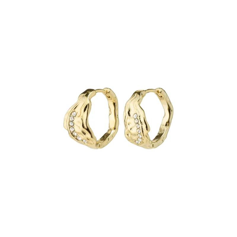 Pia Gold Plated Crystal Hoops sold by Silver Lotus
