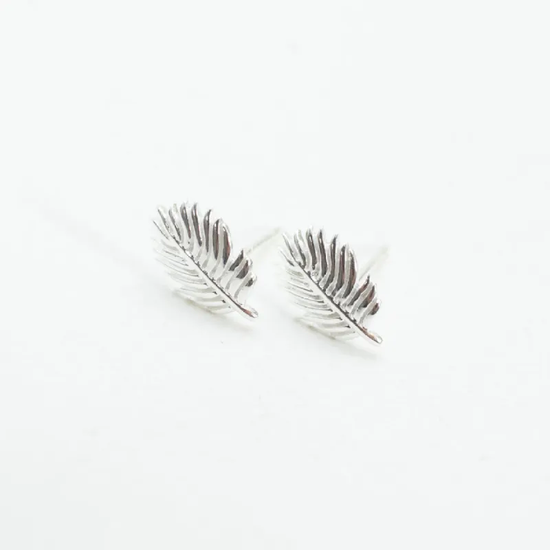 Silver Cut Out Feather Studs sold by Silver Lotus