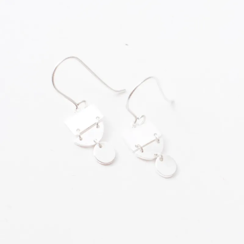 Brushed Silver Small Mod Shaped Earrings sold by Silver Lotus