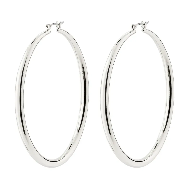 Priya Large Silver Plated Hoops sold by Silver Lotus