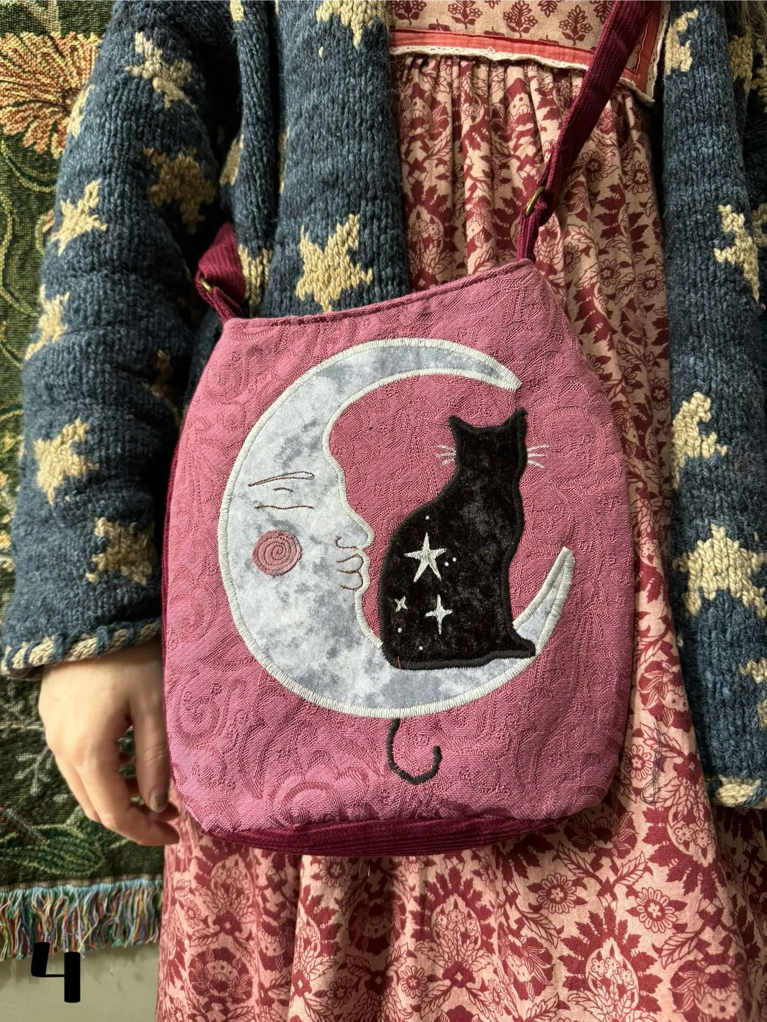 Mini Moon/Cat/Dragonfly(4) sold by Sapphic Oracle