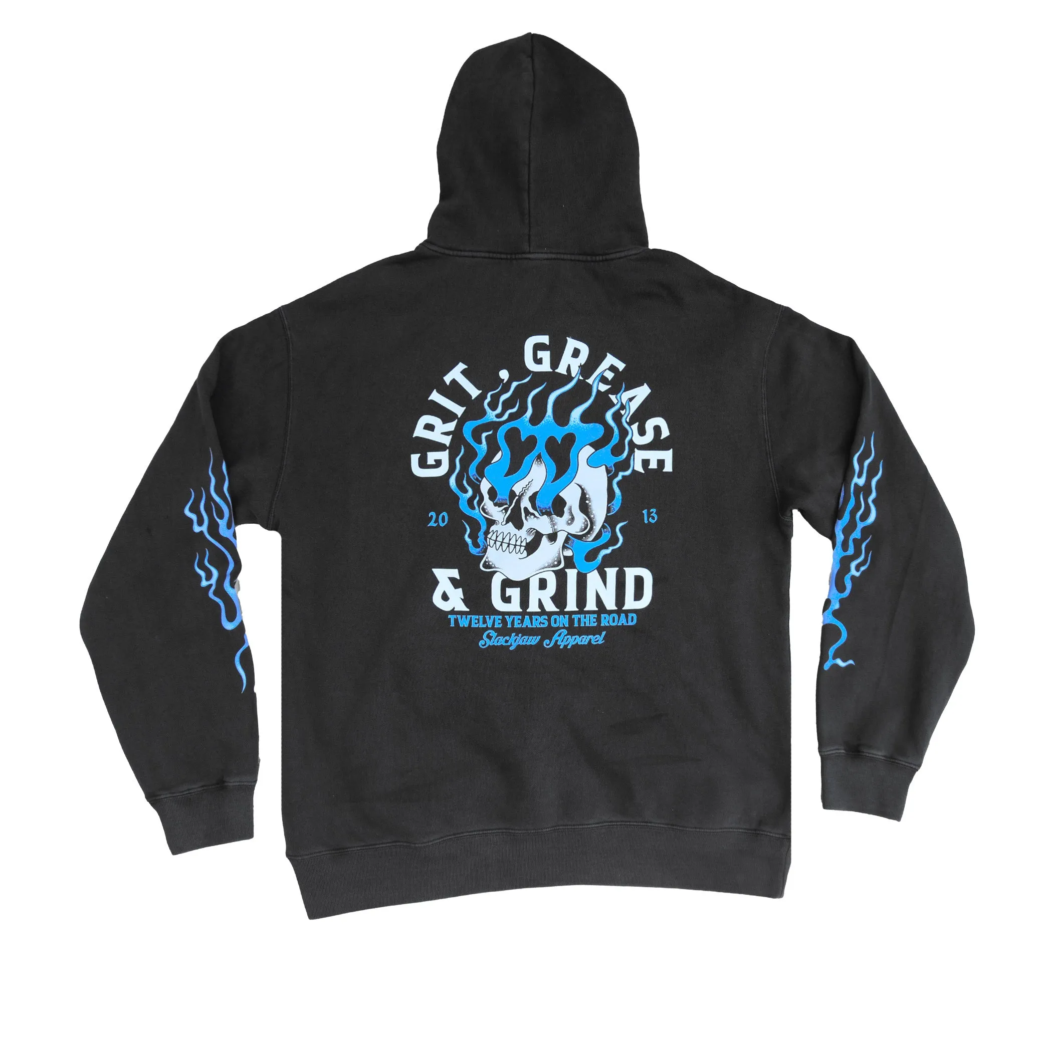 Grit, Grease & Grind Hoody - Faded Black sold by Slackjaw