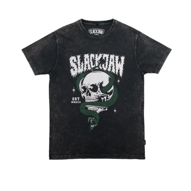 Snakeskull T Shirt - Vintage Black sold by Slackjaw