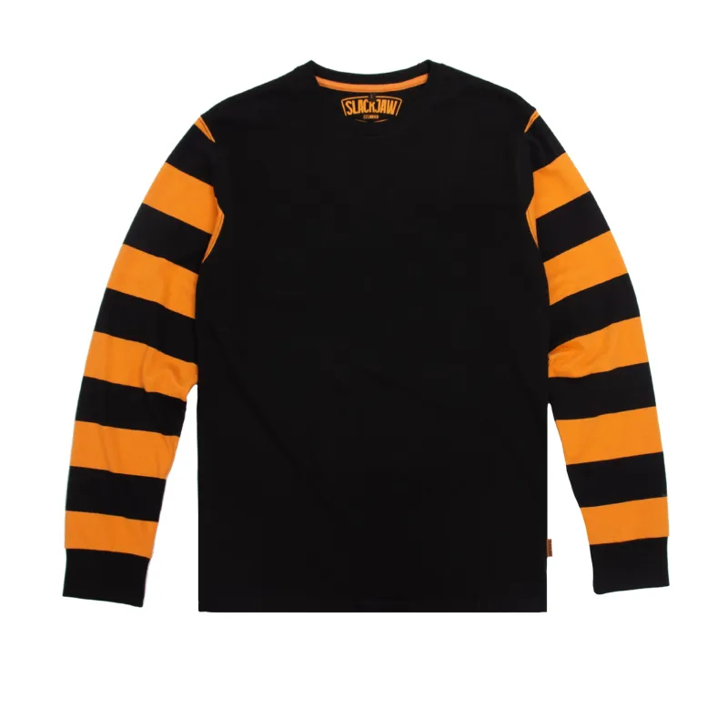 Essential Breakout Long Sleeve T Shirt - Black/Rust made by Slackjaw