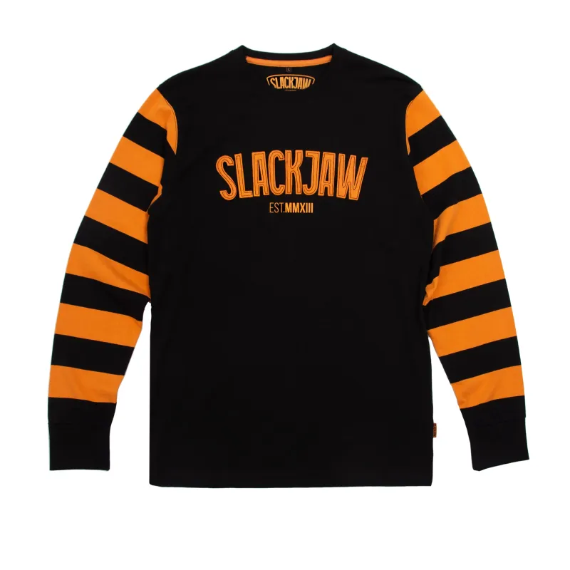 Breakout Long Sleeve T Shirt ICON Applique - Black/Rust made by Slackjaw