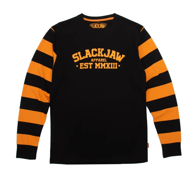 Breakout Dropout Long Sleeve T Shirt - Black/Rust made by Slackjaw