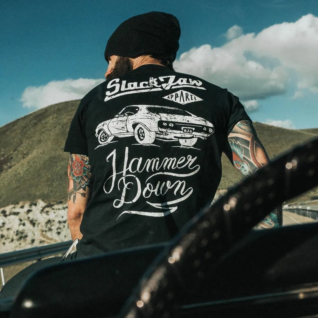 Hammer Down T Shirt - Black sold by Slackjaw product image thumbnail 2