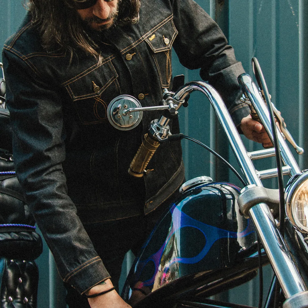 Slackjaw Raw Denim Jacket - Navy sold by Slackjaw product image thumbnail 4