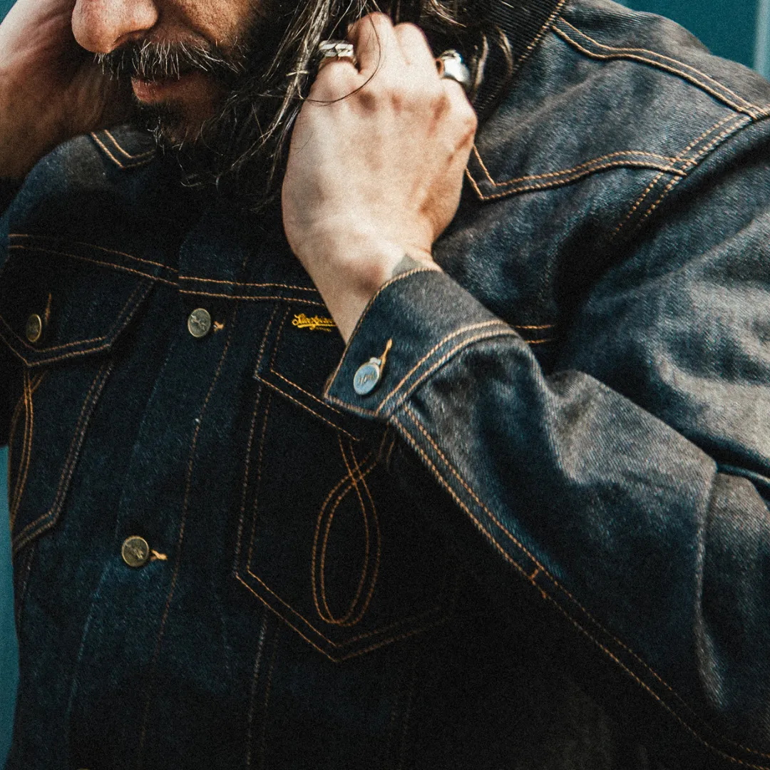 Slackjaw Raw Denim Jacket - Navy sold by Slackjaw product image thumbnail 2