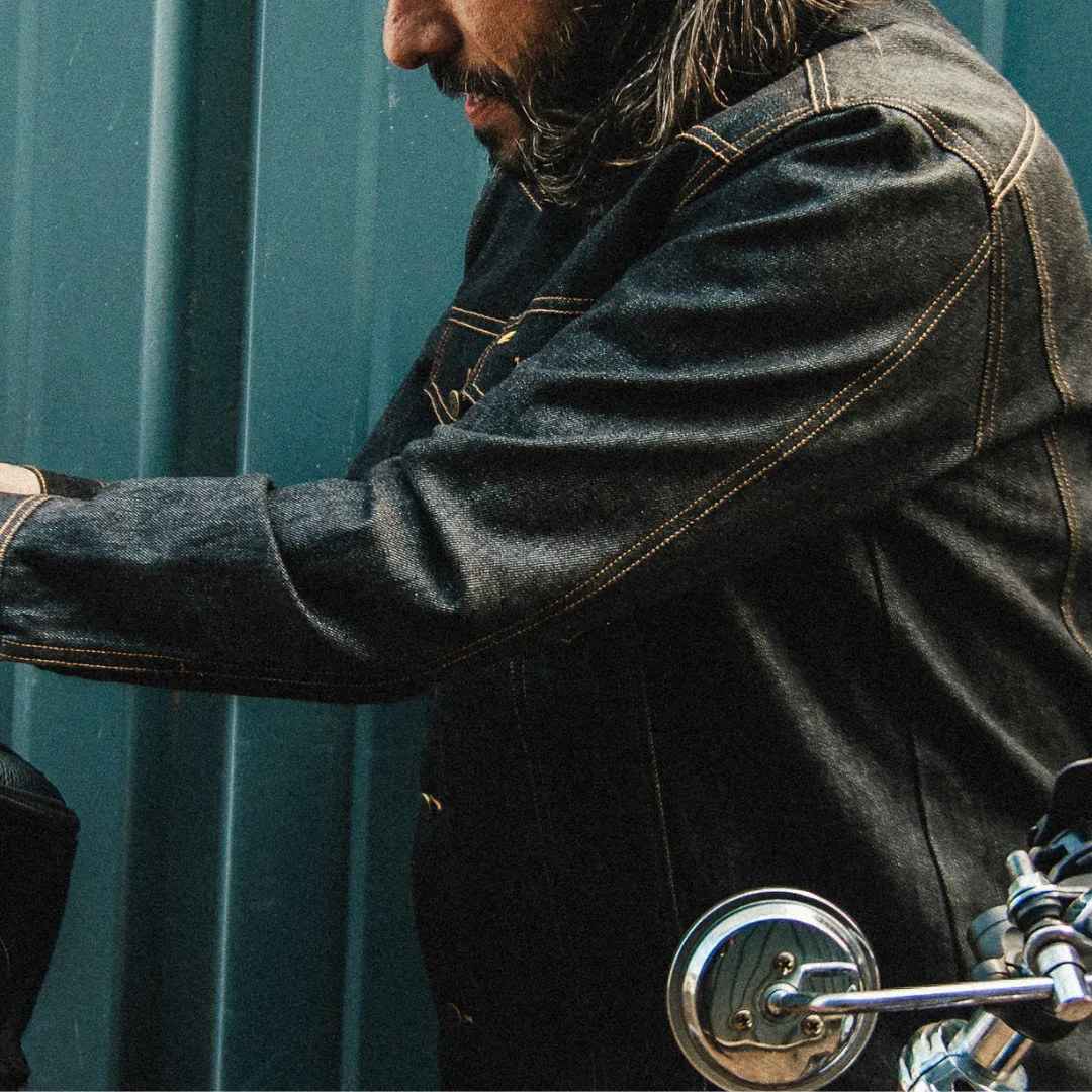 Slackjaw Raw Denim Jacket - Navy sold by Slackjaw product image thumbnail 5