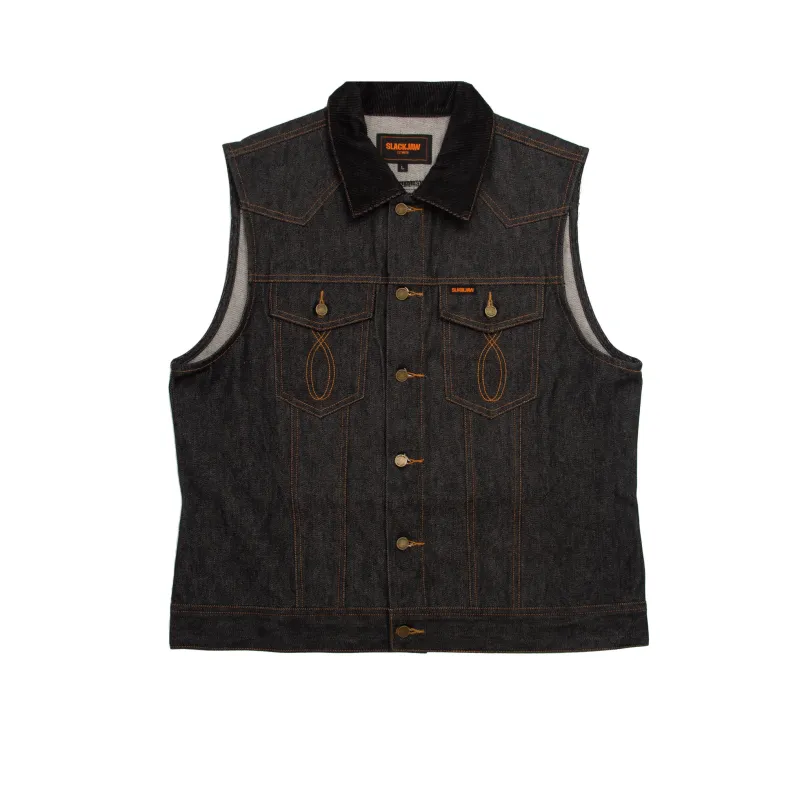 Slackjaw Raw Denim Vest - Navy made by Slackjaw