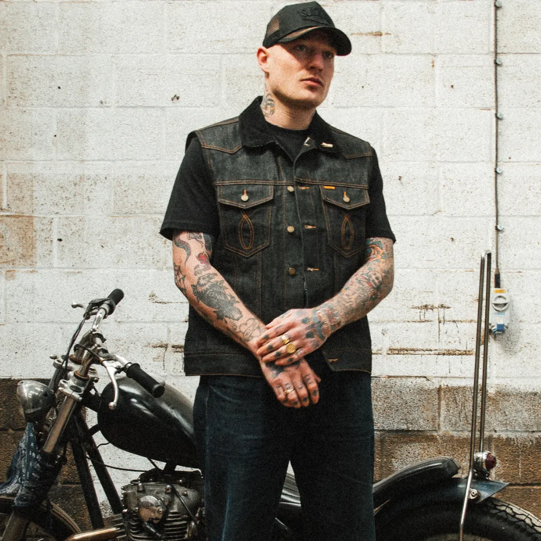 Slackjaw Raw Denim Vest - Navy sold by Slackjaw product image thumbnail 3